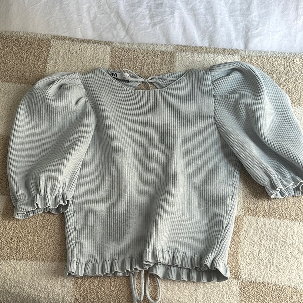 Open Back Puff Sleeve Zara Top